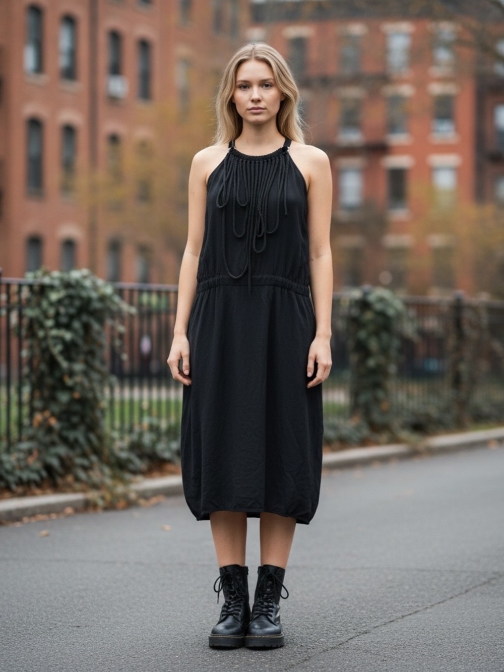 Vena Cava Silk Midi Dress size 4 black grunge goth